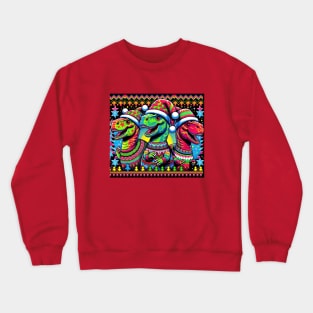 Dinosaur Christmas Sweater Design Crewneck Sweatshirt